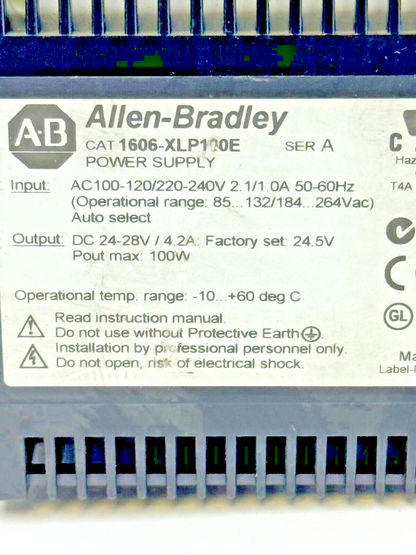 ALLEN-BRADLEY - 1606-XLP100E SER. A - POWER SUPPLY - 100 W, 24 VDC, 4.2A