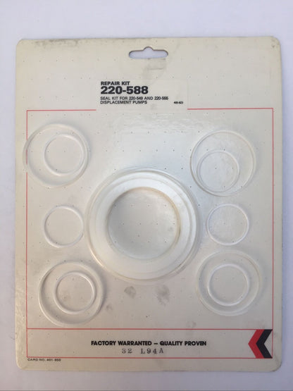 GRACO REPAIR KIT 220-588 SEAL KIT FOR 220-549 & 220-555 DISPLACEMENT PUMPS