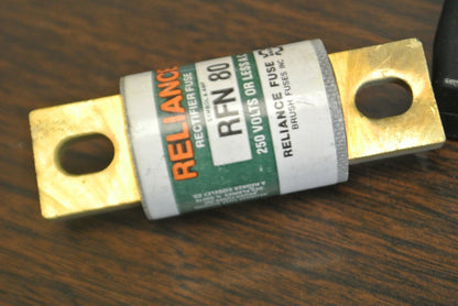 BOX of 5 / RELIANCE RFN80 RECTIFIER FUSES / 250V / 80A / NEW SURPLUS