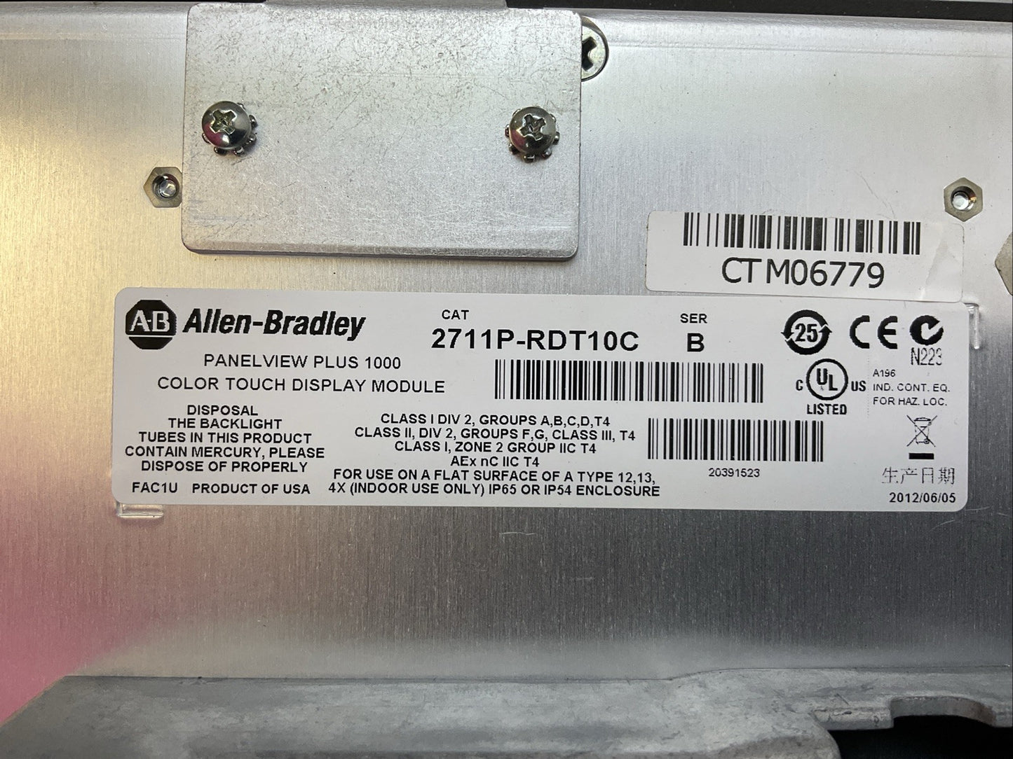 ALLEN BRADLEY 2711P-T10C4A9 SER A PANELVIEW PLUS 1000 2711P-RP9A 2711PRDT10C