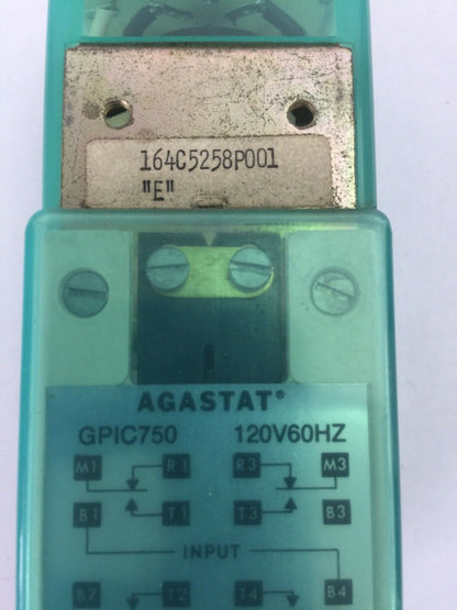 AGASTAT 164C5258P001 "E" RELAY GPIC750 120V60HZ