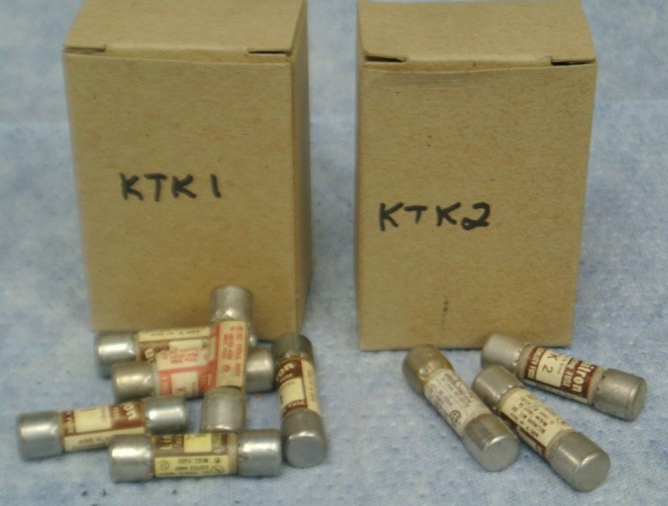 LOT of 9 / BUSSMANN FUSES / SIX pcs KTK 1 & THREE pcs KTK 2 / 600V / NEW SURPLUS