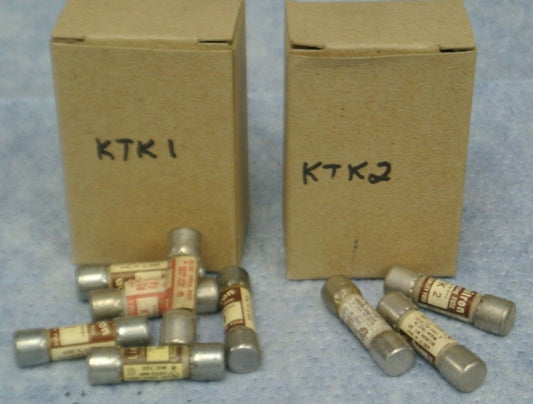 LOT of 9 / BUSSMANN FUSES / SIX pcs KTK 1 & THREE pcs KTK 2 / 600V / NEW SURPLUS