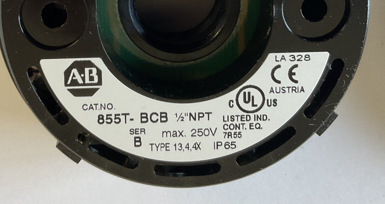 ALLEN BRADLEY 855T-BCBC MOUNT BASE AND CAP SER.B BLACK