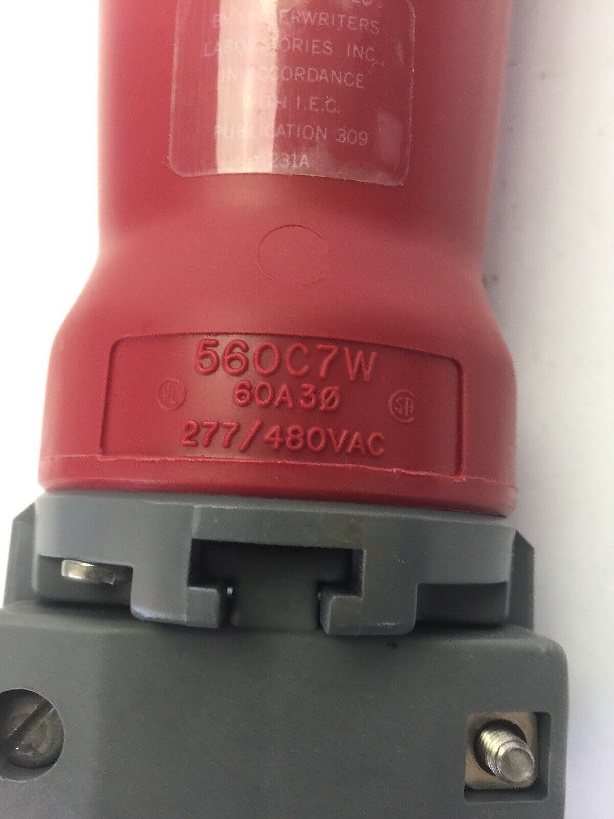 HUBBELL 560C7W PIN & SLEEVE CONNECTOR  277/480VAC 60A