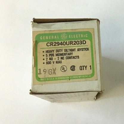 GENERAL ELECTRIC CR290UR203D OILTIGHT JOYSTICK 5POS. MOM. 2NO-2NC 600V