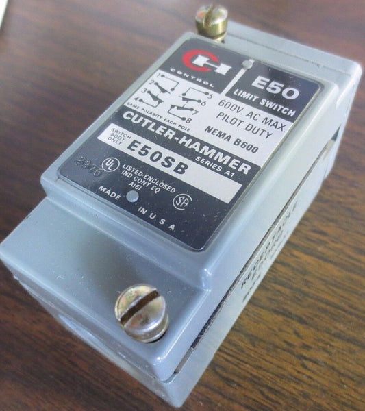 CUTLER-HAMMER E50SB LIMIT SWITCH BODY - 2 N.O., 2 N.C. 600VAC - NEW SURPLUS