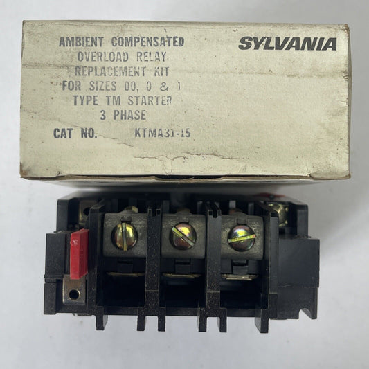 SYLVANIA KTMA31-15 AMBIENT COMPENSATED OVERLOAD RELAY FOR SIZES 00, 0 & 1 TYPE