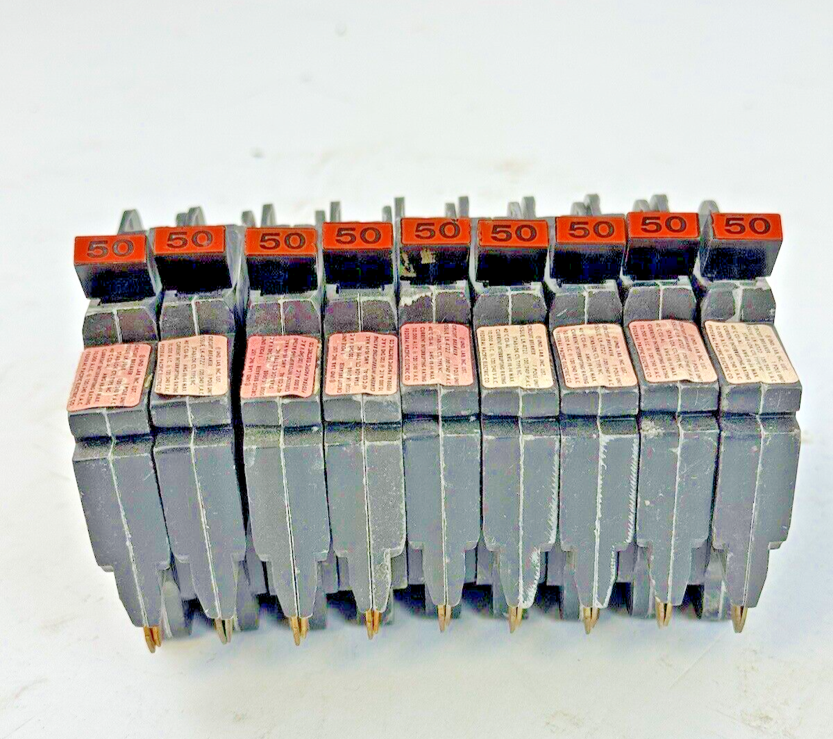 FPE *LOT OF 9* - 050 / NC150 - STAB-LOK BREAKERS - 1 POLE/240VAC/50A-3 NO SCREWS