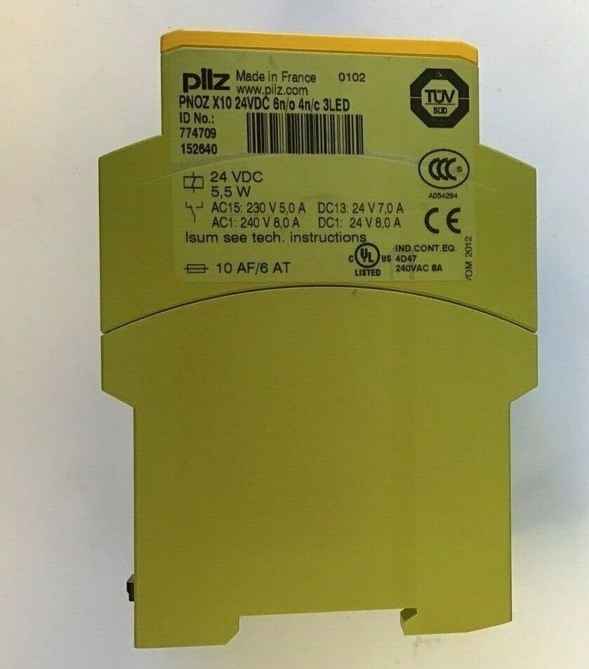 PILZ PNOZ X10 SAFETY RELAY 24VDC 240VAC 8A