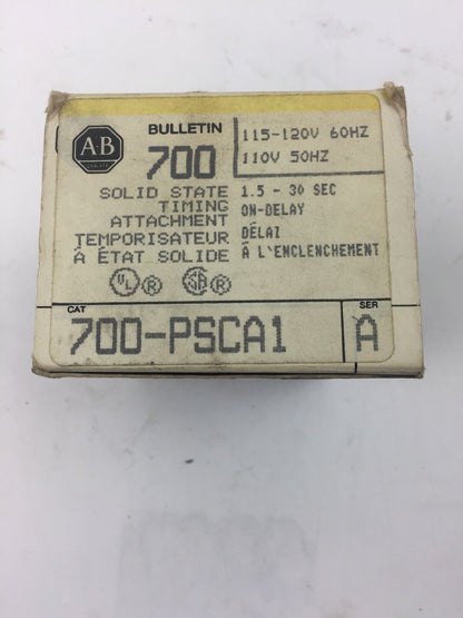 ALLEN BRADLEY 700-PSCA1 SOLID STATE TIMING ATTACHMENT 115-120V 60HZ 110V 50HZ