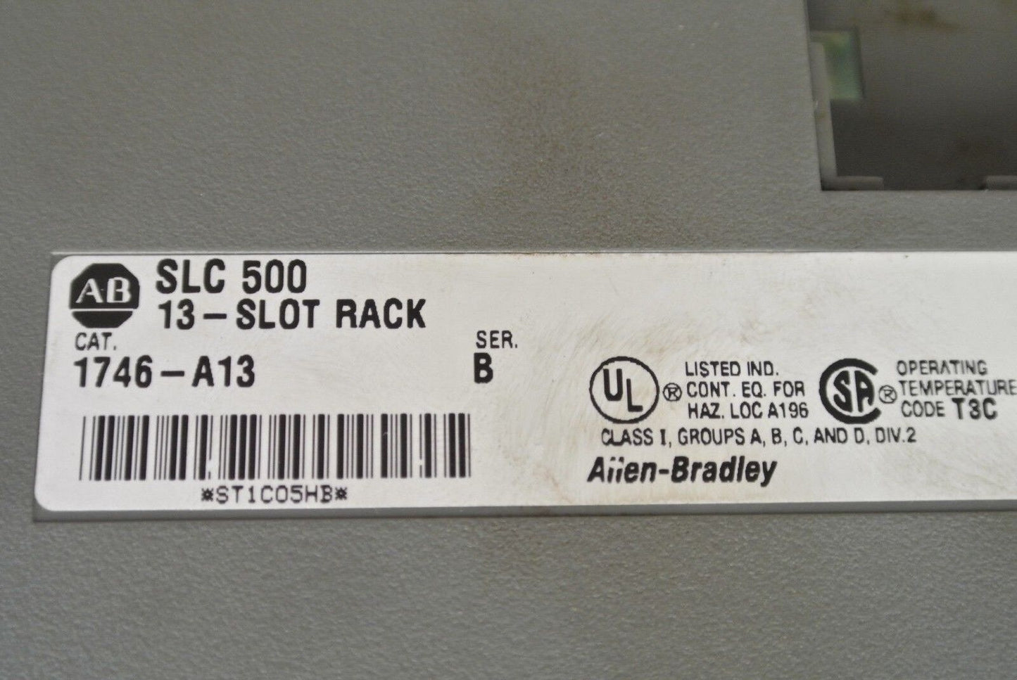 ALLEN-BRADLEY 1746-P2 SLC500 POWER SUPPLY + 1746-A13 13-SLOT RACK