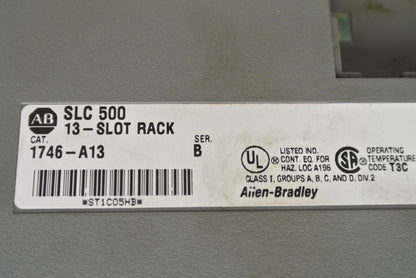 ALLEN-BRADLEY 1746-P2 SLC500 POWER SUPPLY + 1746-A13 13-SLOT RACK