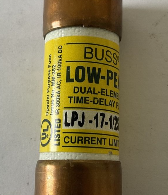 BUSS LPJ-17-1/2SP LOW-PEAK TIME-DELAY FUSE 600VAC/300VDC ***LOTOF6***