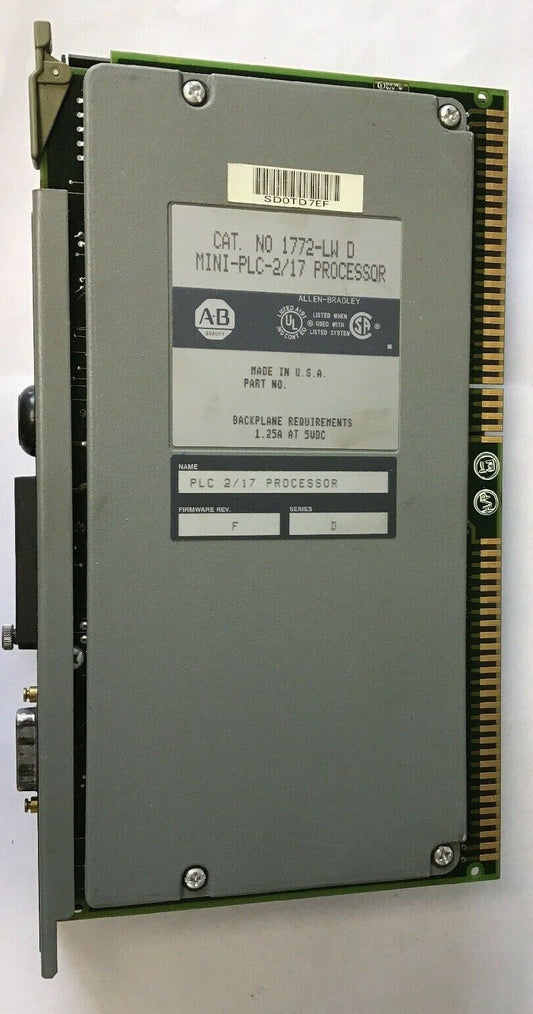 ALLEN BRADLEY 1772-LW D MINI-PLC-2/17 PROCESSOR 1.25A 5VDC SER.D REV.F