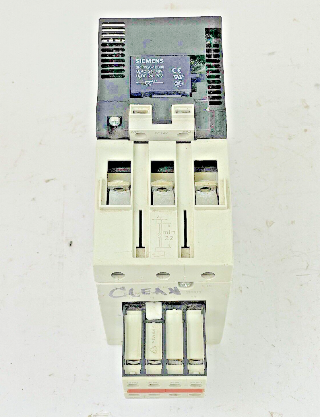 SIEMENS - 3RT1045-1BB44-3MA0 - CONTACTOR & 3RH1921-1HA22-3AA1 & 3RT1926-1BB00