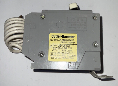 CUTLER HAMMER QBHGF2020 CIRCUIT BREAKER 120/240VAC 2POLE