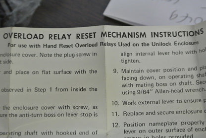 ALLEN-BRADLEY 1493-?? OVERLOAD RELAY RESET MECHANISM - NEW SURPLUS