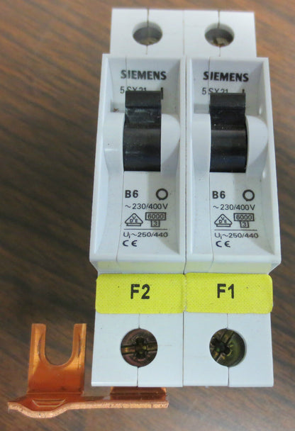 SIEMENS 5SX2 CIRCUIT BREAKER - 230/400V - LOT of 2...