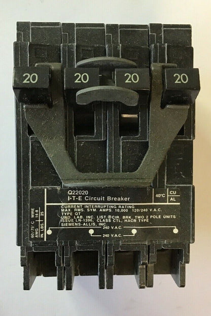 ITE Q22020 CIRCUIT BREAKER 20 AMP 2 POLE