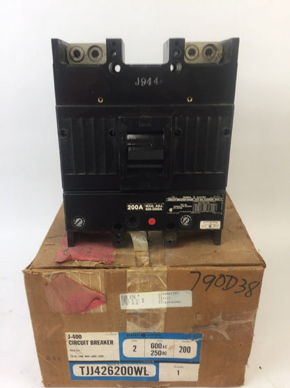 GE TJJ426200WL J-400 CIRCUIT BREAKER 200 AMP 600VAC 250VDC 2 POLE