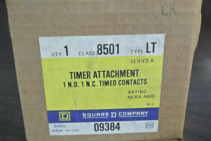 SQUARE D CLASS 8501, TYPE LT TIMING RELAY - NEW SURPLUS, but KNOB is CRACKED