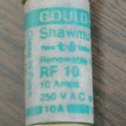 LOT of 9 / GOULD-SHAWMUT RF10 RENEWABLE FUSE 10A / 250V / NEW SURPLUS