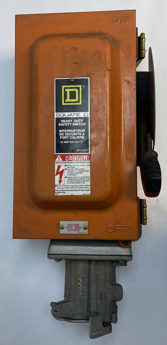 SQUARE D H361AWC FUSIBLE HD SAFETY SWITCH 600VAC 30A 20HP DUST TIGHT RAINPROOF