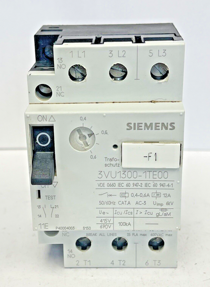 SIEMENS - 3VU1300-1TE00 - CIRCUIT BREAKER / MOTOR PROTECTOR