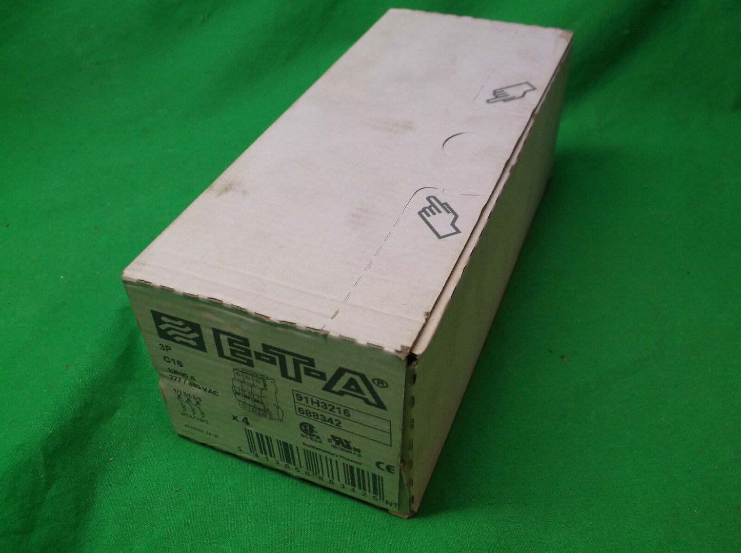 E-T-A 91H3216 CIRCUIT BREAKER SEALED BOX OF 4 NEW SURPLUS - 16A, 277/480VAC 3P