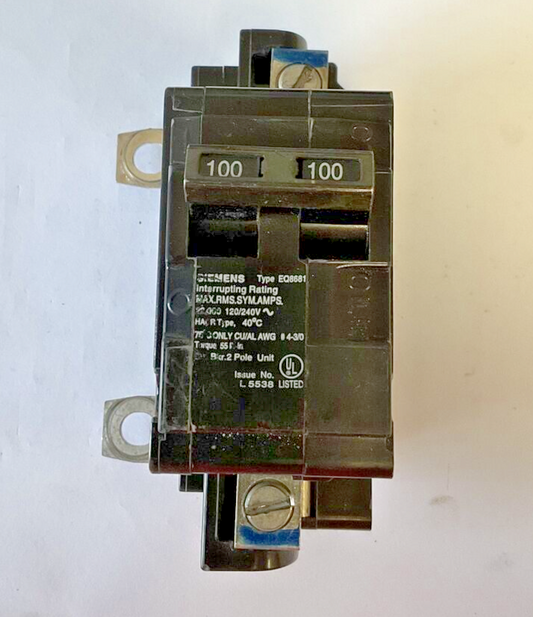 SIEMENS EQ8681 CIRCUIT BREAKER 100A 2POLE 120/240VAC