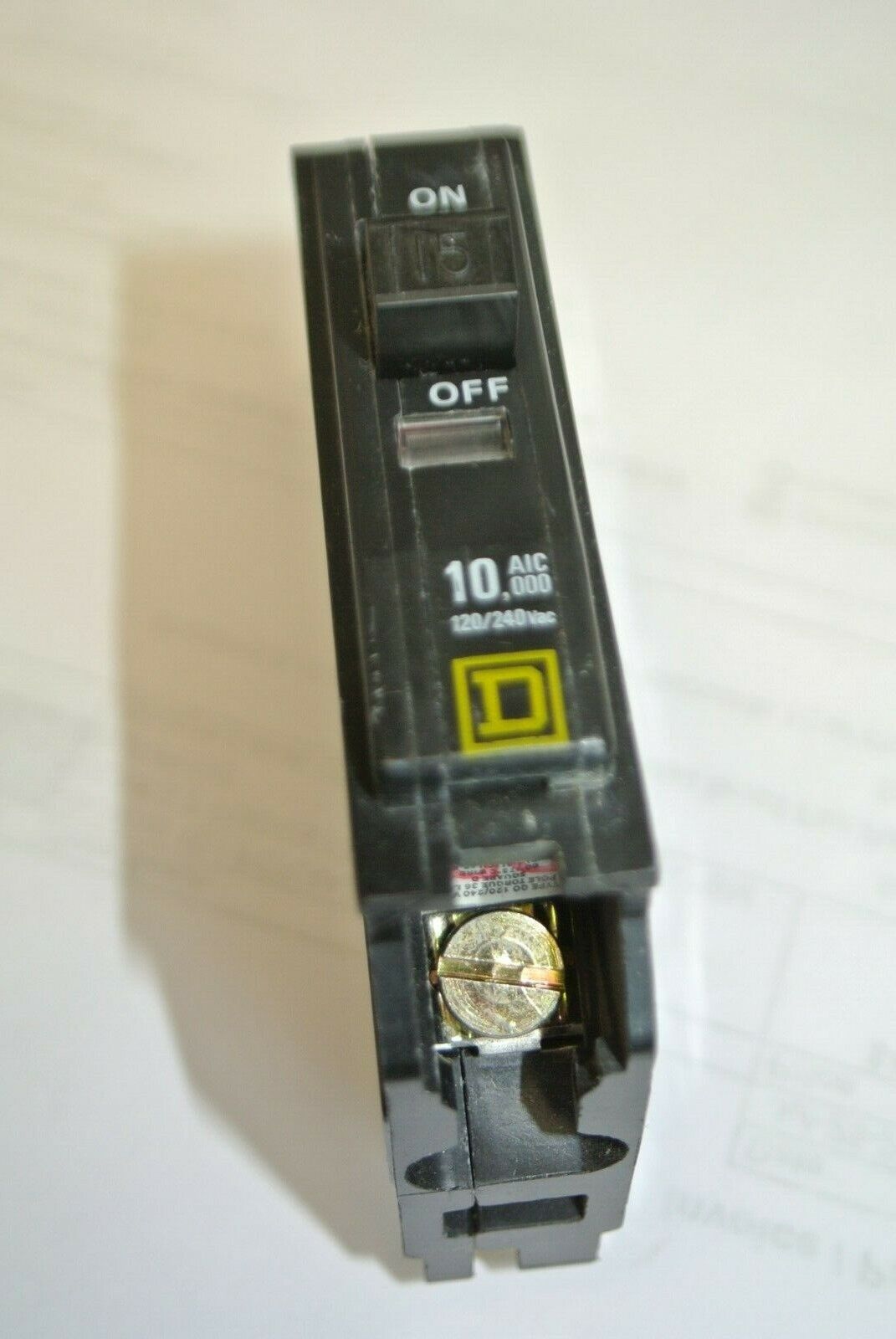 SQUARE D QO115 CIRCUIT BREAKER / 15A / 120/240VAC / 1 POLE***LOTOF5***