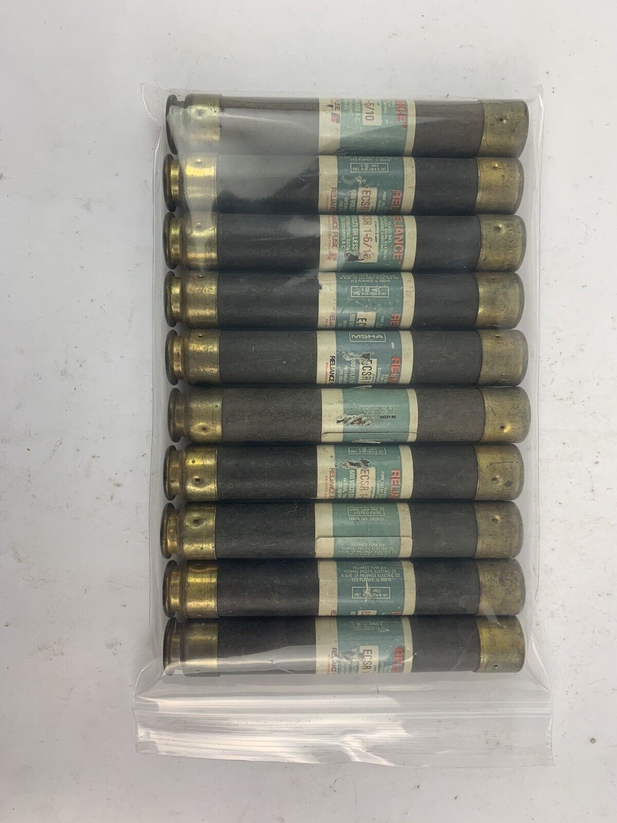 Brush Time-Delay Dual-Element ECSR1-6/10 1 6/10A 600V Fuse "Lot of 10"
