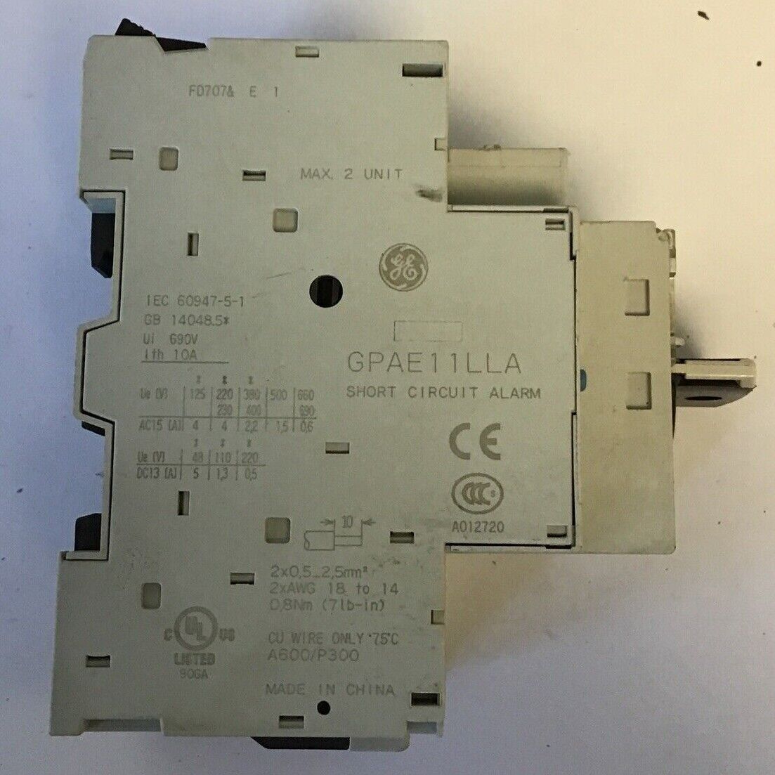 GENERAL ELECTRIC GPS1BHAH MANUAL MOTOR STARTER GPAE11LLA& (2) GPAC10FBA