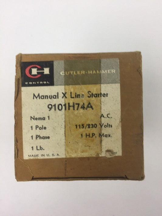 CUTLER HAMMER 9101H74A MANUAL X LINE STARTER 115/230 A.C. VOLTS 1 HP MAX