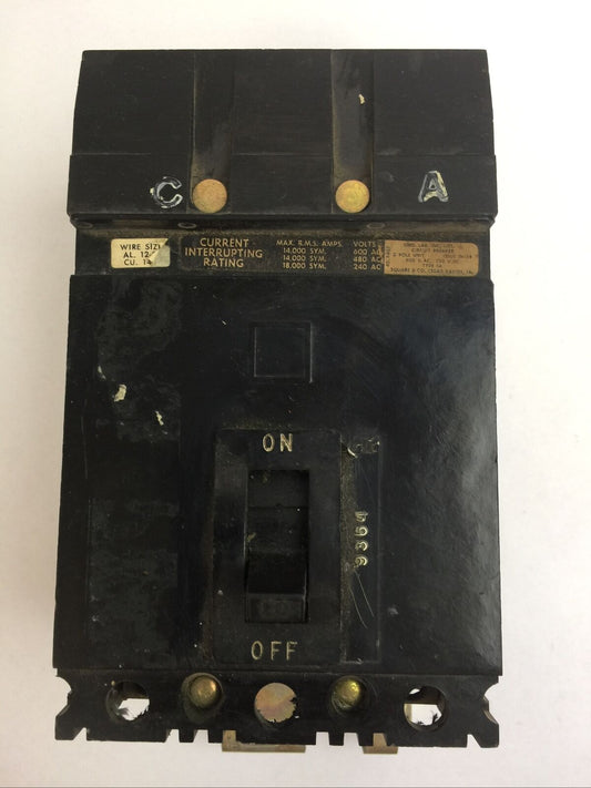 SQUARE D FA-26020-CA CIRCUIT BREAKER 20A 600VAC 250VDC 2POLE