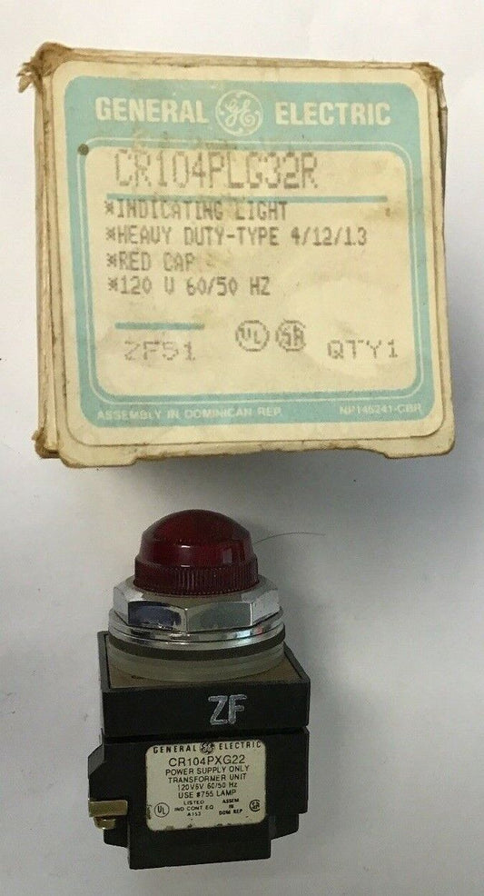 GENERAL ELECTRIC CR104PLG32R INDICATING LIGHT REP CAP 120V 60/50HZ