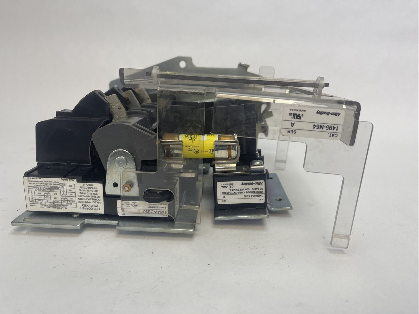 ALLEN BRADLEY 1494V-DS30 SER D DISCONNECT SWITCH 1494V-FS30 SER D LPJ-20SP