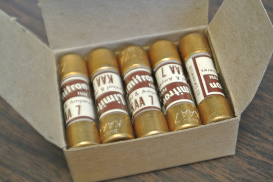 BOX of 10 / BUSSMANN / TRON / LIMITRON KAA7 RECTIFIER FUSE / 7A / NEW SURPLUS