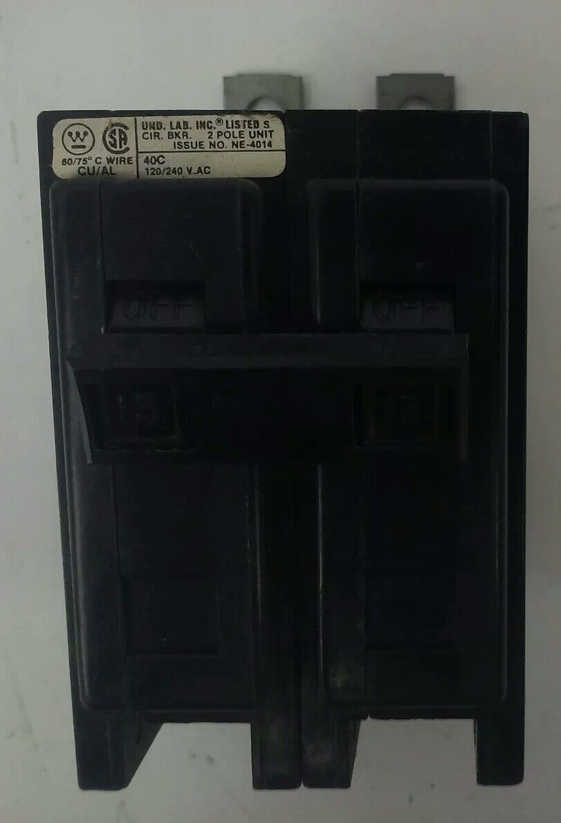 WESTINGHOUSE QBHW2015 CIRCUIT BREAKER 2P 120/240VAC 15A MISSING SCREWS QBHW2015H