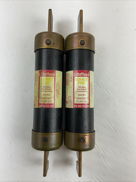 FLSR200 SLO-BLO TIME DELAY DUAL ELEMENT 600VAC 200A CLASS K5 FUSE (LOT OF 2)