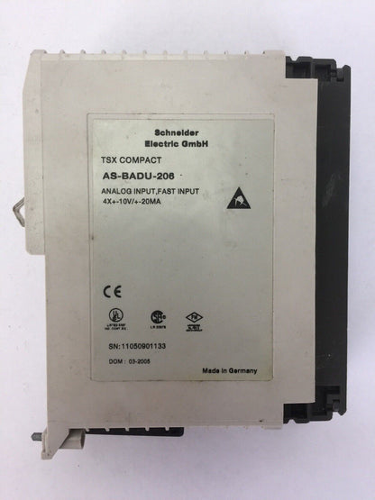 SCHNEIDER AS-BADU-206 TSX COMPACT ANALOG INPUT FAST INPUT 4X+-10V/+-20MA