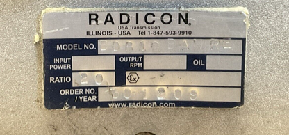 RADICON B0810BANRE GEARBOX RATIO 20