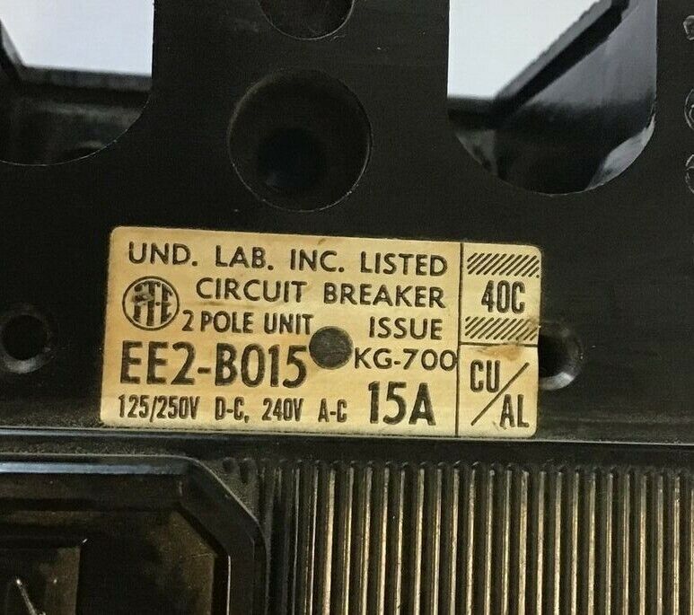 ITE EE2-B015 CIRCUIT BREAKER 125/250VDC 240VAC 15A 2POLE