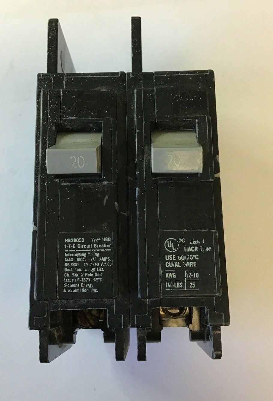 ITE HB2B020 CIRCUIT BREAKER 20AMP 2P 120/240V