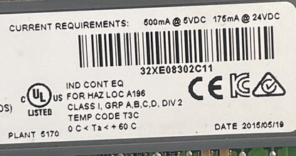 ALLEN BRADLEY 1747-L532 SER E SLC 5/03 16K CONTROLLER 1747-OS 302 SER C FW 11