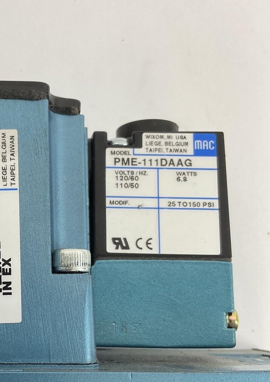 MAC 6313D-611-PM-111DA SOLENOID VALVE 110/120V 50/60HZ 25-150PSI