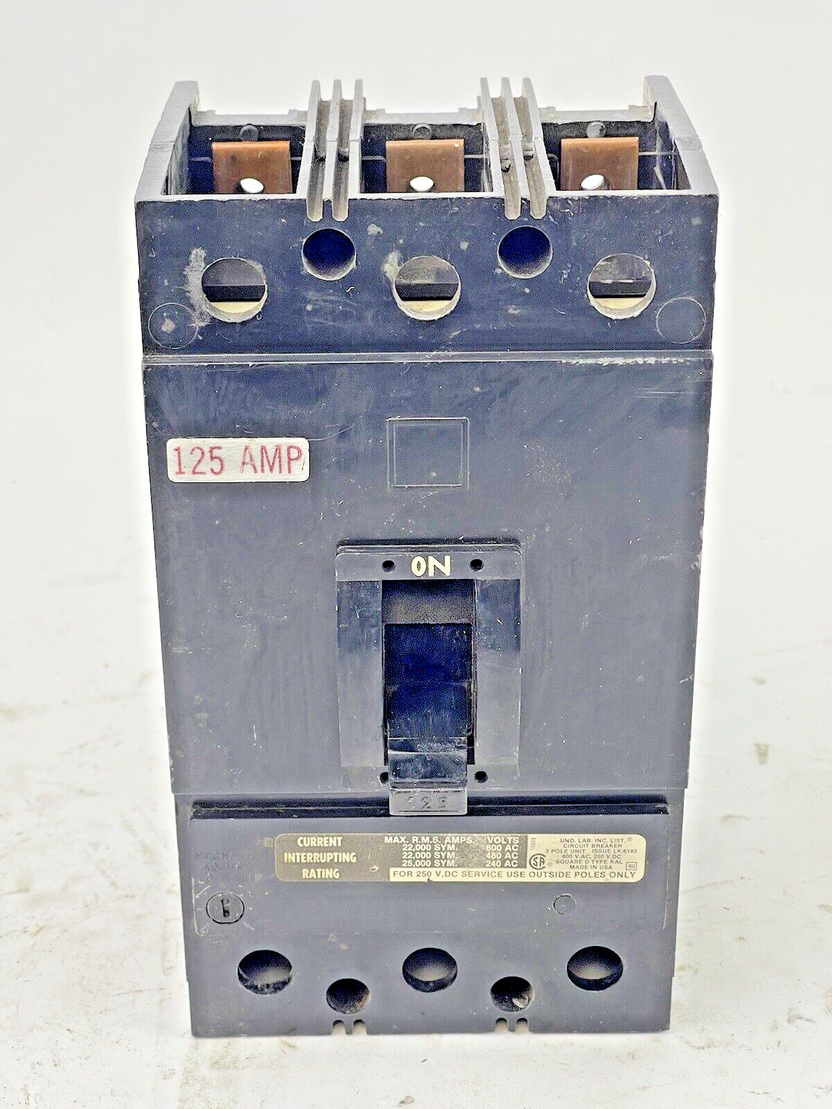 SQUARE D - KAL-36125 - CIRCUIT BREAKER - 125 AMP, 3 POLE, 600 VAC
