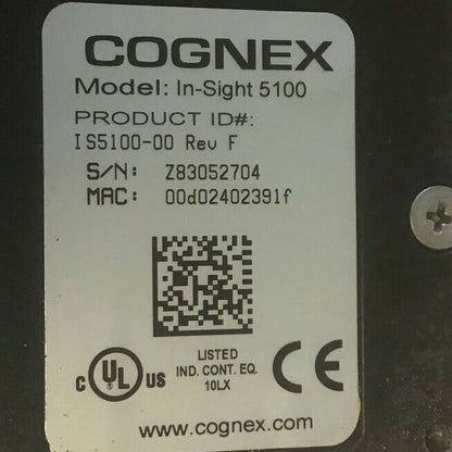 COGNEX IN-SIGHT 5100  VISION CAMERA SENSOR IS5100-00 REV.F