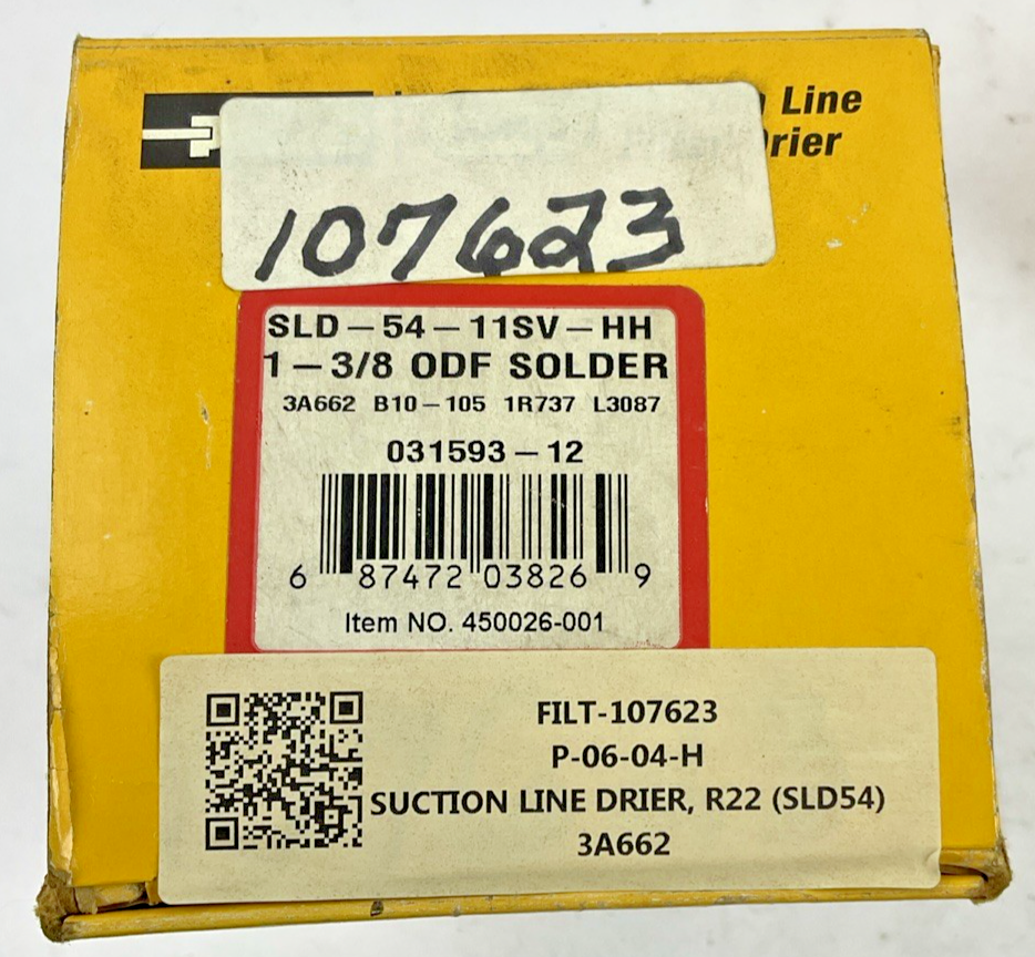 PARKER SLD-54-11SV-HH SUCTION LINE FILTER-DRIER 1-3/8 ODF SOLDER 355PSIG